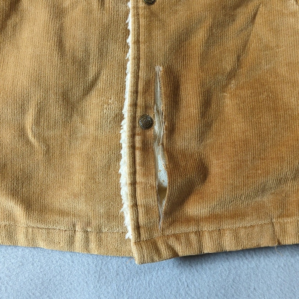 WILLIAM BARRY Tan Corduroy Sherpa Lined Ranch Coat Large with Flaws - Picture 11 of 11